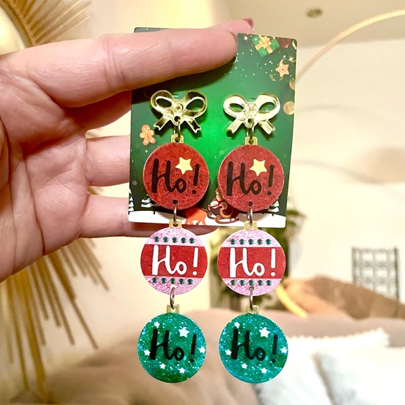 Ho Ho Ho Dangle Earrings - Picture 7 of 7